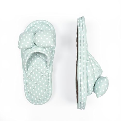 Floral Velvet House Slippers for Women, Lightweight Open Toe Washable Portable Foldable Comfortable Guest Hotel Travel Airplane Spa Slippers 5