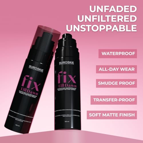 Image of Suroskie Fix Till Dawn Makeup Fixer 100Ml | Long Lasting Makeup Setting Spray With Matte Finish | Niacinamide & Hyaluronic | Lasts Up To 15Hrs | Non Sticky, Quick Drying & Waterproof | All Skin Types
