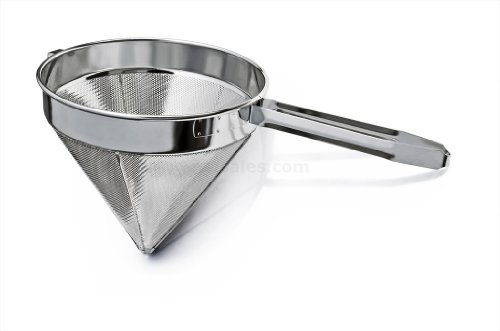 New Star Foodservice 34172 18/8 Stainless Steel China Cap Strainer, 12-Inch, Fine Mesh