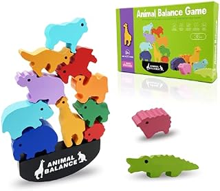 FOR21JOYS Animal Balance Stracking Blocks Wooden Toys and Educational games gifts boy girl Kids and Toddlers