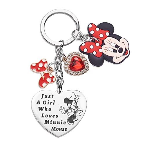 Melix Home Minniemouse Stuff Mouse Keychain Cartoon Gifts For Teen Girls Daughter Women Birthday Gift Keychains