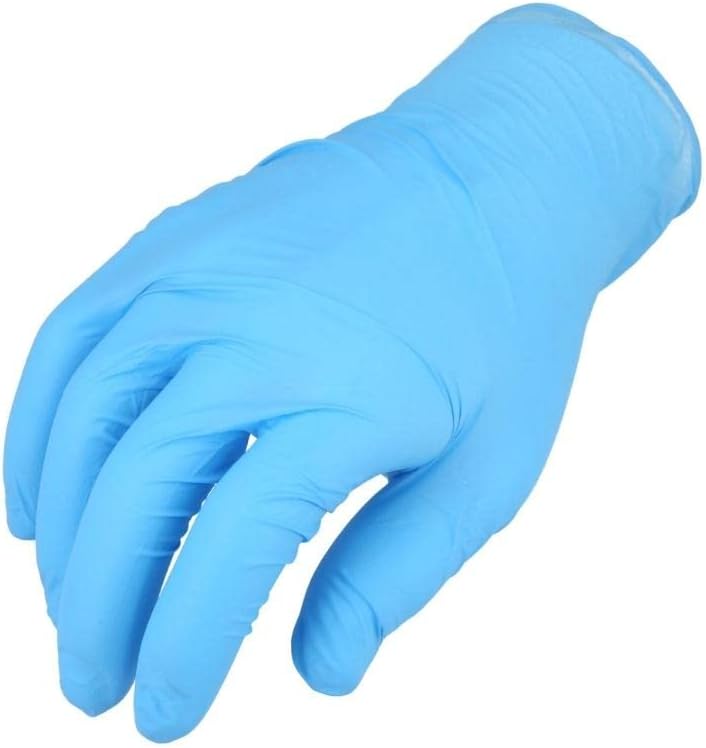 PackagingSuppliesByMail PSBM Blue Nitrile Disposable Gloves, 1000 Count, Textured Fingertips, Latex and Powder Free