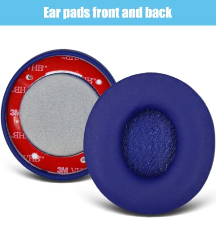 Repuestos de almohadillas para auriculares Beats Solo Pro | Almohadillas de alta densidad y aislamiento de sonido, material de cuero proteínico azul miniatura 5