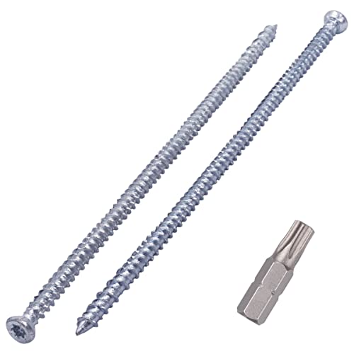 SKIR'CO (8 pcs) Zinc Plated 7.5 x 212 mm Concrete Screws, Countersunk Head, Masonry Screws, Frame Fixing Screw
