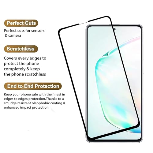 Image of DD SON Premium HD+ Tempered Glass Screen Protector Guard Compatible For Samsung Galaxy Note 10 Lite / S10 Lite 5G Edge to Edge Coverage With Easy installation kit for Smartphone