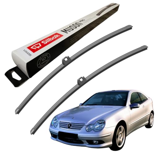 Silbak Windscreen Wipers, fits for MERCEDES-BENZ C-CLASS (SPORTCOUPE) (07/2003-02/2008) Front Wiper Blades, 550mm/550mm