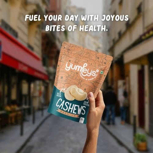 Image of Yumleys Premium 100% Natural Crunchy Whole Cashews | Nutritious & Delicious Kaju 250gm | Gluten-Free & High Protein Snack | 250g Pack