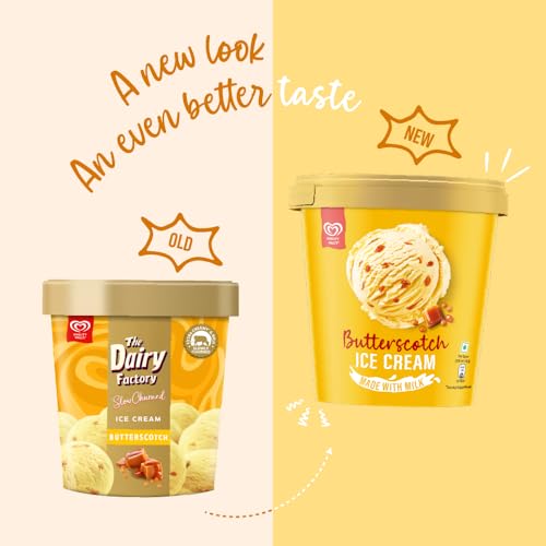 Image of Kwality Wall's The Dairy Factory Butterscotch Icecream Tub, 700 ml