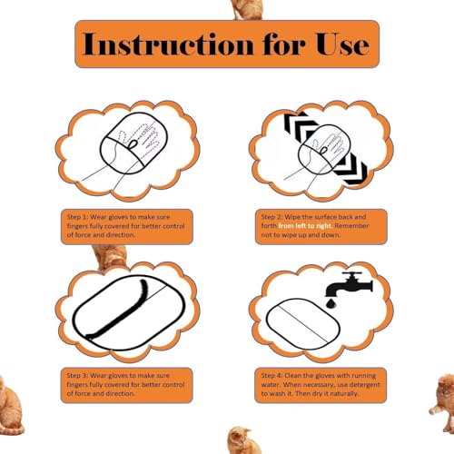 Image of 3 PCS Pet Hair Removal Glove for Cats & Dogs, Electrostatic Grooming Gloves for Pet Hair, Reusable Double Sided Static Hair Remover for Couch, Furniture, Carpet & Car Seat