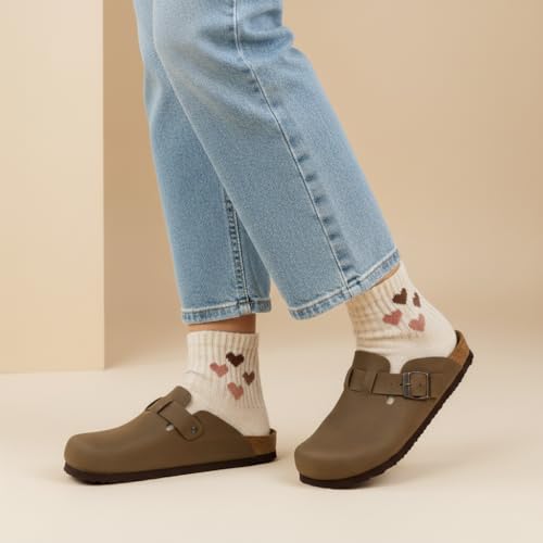 Image of CUSHIONAIRE Hana Womens Clogs | Comfortable Vegan Suede Clogs for Women | Slip On Potato Shoes with Cork Footbed & Arch Support | Memory Foam, Wide Widths Available
