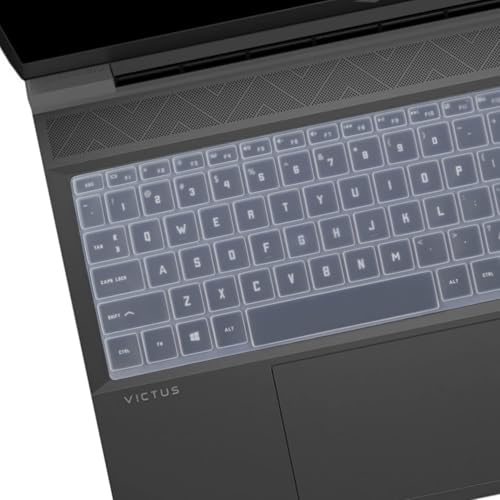 Image of Oaky Keyboard Cover for 2024 2023 HP Victus 15.6 inch FHD Gaming Laptop 15-FA , 15-FB Series & HP Victus 16.1 inch Waterproof Dust-Proof Ultra Thin Keyboard Skin Protector - Silicon Clear