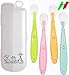 Zjsjrj A&M Company, Cucchiaino Svezzamento Silicone, Cucchiaio Dentizione Neonato, Porta Cucchiaini + 4 Cucchiai Manico Lungo, Set Pappa Neonato
