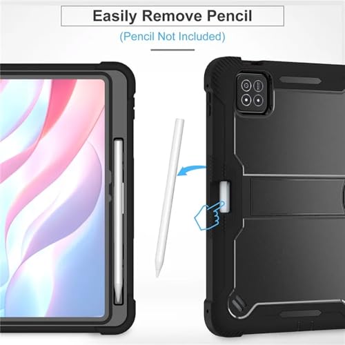 Image of WHITBULL 3 Layer Armor case Cover with Kickstand Compatible with iPad Air 11 Inch Case M4 /M3 /M2 (2026 /2025 /2024), iPad Air 5th /4th Gen (2022 /2020) with S Pen Holder, Black