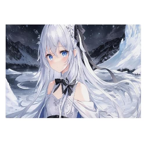 Cuadro en lienzo de niña anime en dimensiones 50x70 cm para renovación estética del salón
