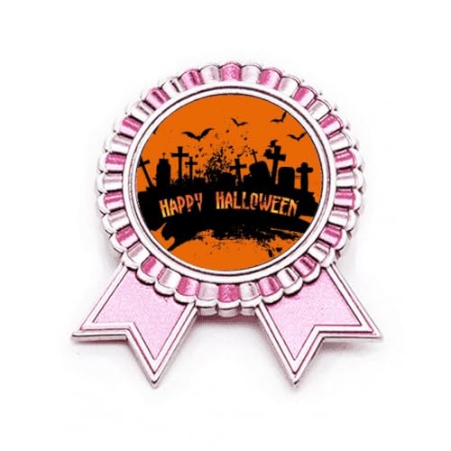 Broche rose Halloween en métal M pour costume gothique et soirée horreur