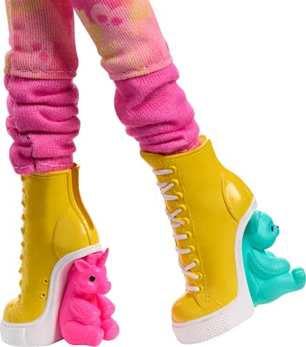 Monster High Wednesday Doll and Accessories, Enid Sinclair Collectible in Pink Dress with Hat, Backpack and Stand for Doll, HXJ05