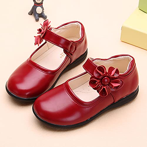 Girls Dress Shoes,Children Baby Girls Leather Flower Princess Shoes Soft Dance Shoes Kids Shoes 3-12 Years4