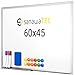 Produktbild SANAWATEC magnetisches Whiteboard 60 x 45 cm (B x H) magnettafel Magnetwand beschreibbar mit Alurahmen inklusive 3 Stifte, 12 Magnete und Schwamm trocken abwischbar