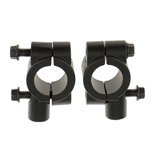 Image of 1 Pair 10mm Motorcycle Bike Handlebar Mirror Clamp Mounting Bracket Black Motorcycle Accessories | Mirror Mounts | Secure Mirror Holder For Bikes Scooters E Vehicles