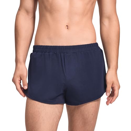 HEAVYWOOD Mens Pajamas Shorts 3 Inch Cotton Short Lightweight Lounge Loose Active Workout Shorts Sleep Bottoms