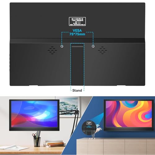 Image of 11.6-inch Portable Monitor,1366x768p 60hz Full HD Small HDMI Monitor with Built-in Dual Speakers, Dual USB-C Port Suitable for Laptops /Computers /Pc /Mac /Ps5 /4 xxbo /Switch