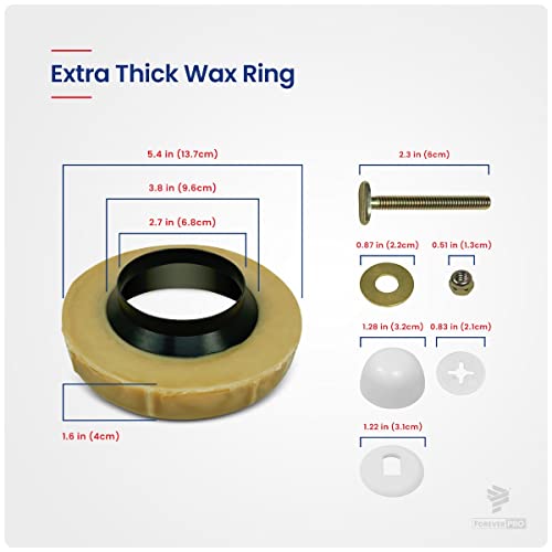 Foreverpro Wrft02 Universal Extra Thick Toilet Wax Ring Replacement Kit For Floor Outlet Toilet Bowl With Black Rubber Flange Funnel Water Tight Seal Gasket Accommodates 3 Inch And 4 Inch Waste Lines #TOP3
