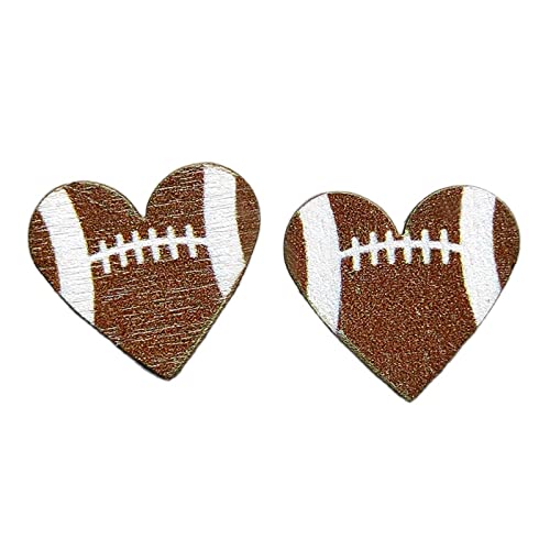 Heart Ball Sports Stud Earrings Ball Game Heart Shaped Basketball Volleyball Baseball American Football Stud Earrings for Women