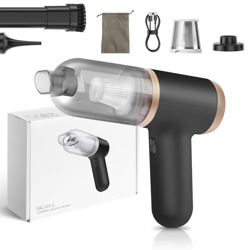 MadelineSP ハンディクリーナー 車用/家庭用 25000Pa超強力 ブラシレスモーター 30分稼働 超軽量350g 3-in-1多機能 Type-C充電 低騒音 隙間/ペット毛対応 プレゼント向け（黒）