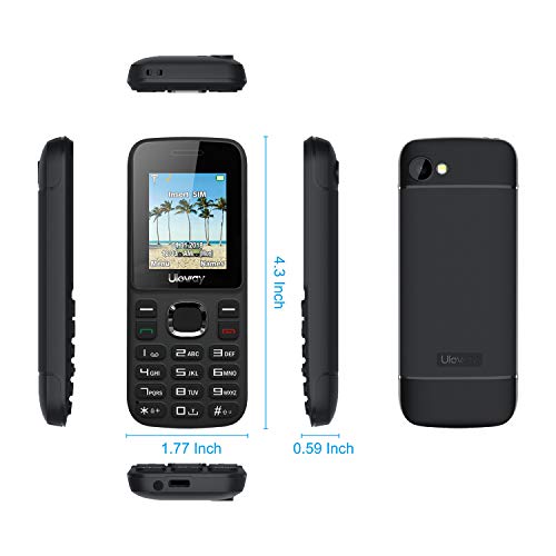 Uleway Basic Cell Phone Unlocked 3G Big Icon Easy to Use Feature Phone with LED Torch ATT Unlocked Cell Phones for Kids, Seniors (H20 /Pure Talk/Cricket) (Black) - Thumbnail 3