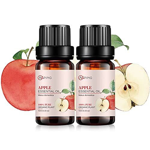 2-Pack Apple Essential Oil - 100% Pure Organic Natural Plant (Malus Domestica) Apple Oil For Diffuser, Aromatherapy, Spa, Massage, Yoga, Perfume, Body - 2X10Ml #TOP12