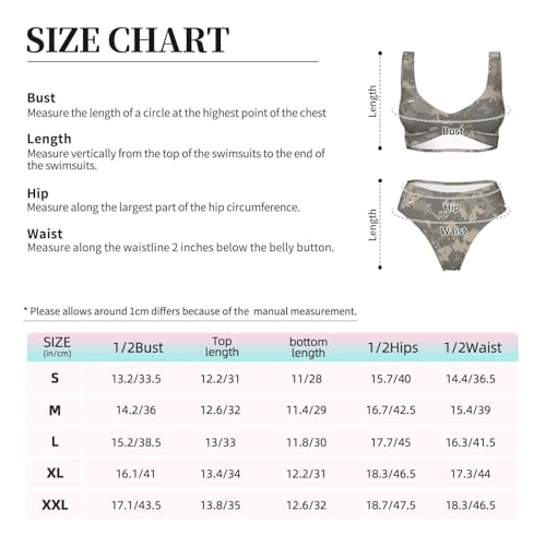 Bikini 2 pièces imprimé camouflage numérique armée pour femme