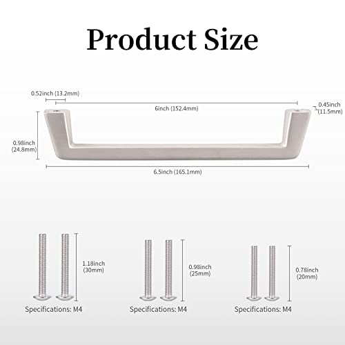 Aokenbao 6-Inch Nickel Brushed Cabinet Handles Satin Nickel Drawer Knob Metal Pull Rod Solid Cabinet Pull Rod Cabinet Handle Cabinet Drawer Handle Cabinet Hardware 6-Pack #TOP2