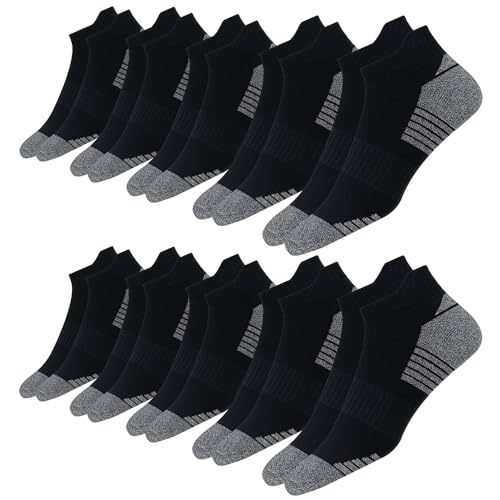 Men's Ankle Socks 10-Pack Low Sports Cushioned Socks Men Women, Pack of 10 Pairs2