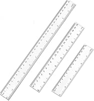 3 Stück Kunststoff Lineal, 15cm 20cm 30cm Lineal Transparent Flexibles Präzisionslineal Messwerkzeug Flexible Präzisionslineal für Schule Büro Zuhause (6, 8, 12 Zoll)