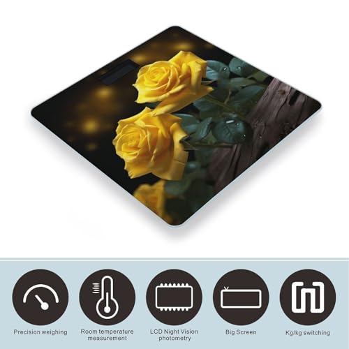 Balanza de baño digital con pantalla LCD y vidrio templado miniatura 3