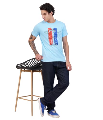 Image of Men's Super Combed Cotton Round Neck Half Sleeve T-Shirt | Soft Breathable Cotton Fabric | Stylish Comfortable Wearfor Men | Quality Regular Fit