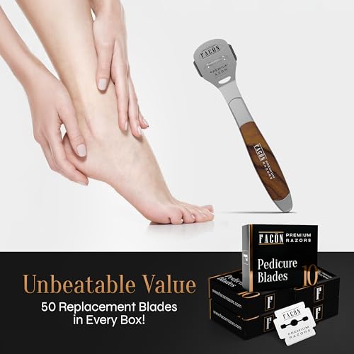 image for FACON Facón Professional Callus Shaver Remover with 50 Blades, Pedicu