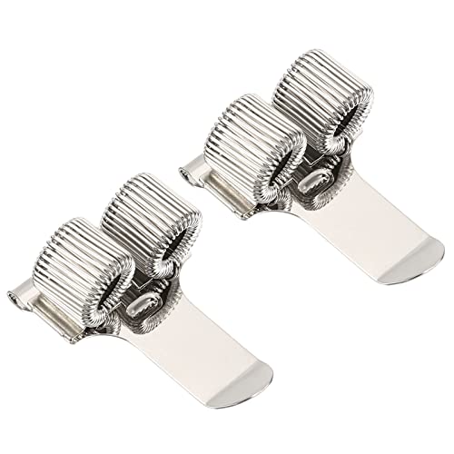Attache stylo universelle double boucle ressort argentée pour porte-documents