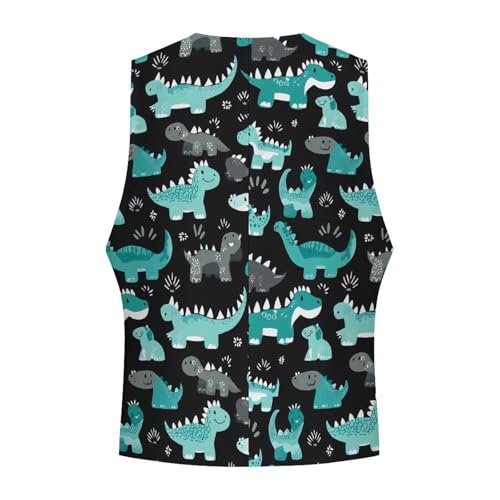 Dinosaurs Cute Suit Vest for Men Slim Fit Sleeveless Jacket V Neck Business Waistcoat Button Up Dressy Top 7