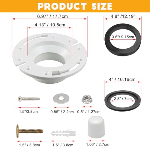 Image of altivox RV Toilet Seal and Socket RV Toilet Flange Kit Compatible with Dometic 300 /310 /320 RV Toilets Replaces 385345892 Flange and 385311658 Flush Seal and 385311652 RV Toilet Seal (3 in 1)