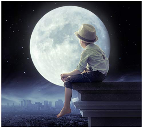 DOTOLOGIE Diamond Painting Kits for Adults Diamond Art 5D Paint with Diamonds DIY Painting Kit Moon and Boy Paint by Number with Gem Art Drill and Dotz Diamond Painting Kits for Kids 12