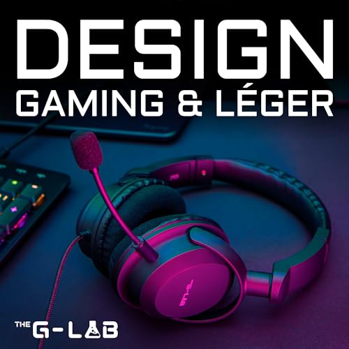 The G-Lab Korp Carbon Gaming Headset - Microfono Gamer Headset con Bassi Rinforzati, Microfono Staccabile, Confortevole e Leggero - Compatibile con Xbox One PC PS5 Switch Smartphone (nero) - - Cuffia gaming - Immagine 5