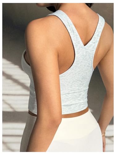 Verdusa Women's Summer Basic Crop Tank Top Slim Fit Racer Back Y2k Going Out Tops4