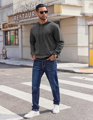 COOFANDY Mens Hoodies Pullover Long Sleeve Casual Fashion Sweatshirts Drawstring Gym Hooded Shirt with Kanga Pocket3