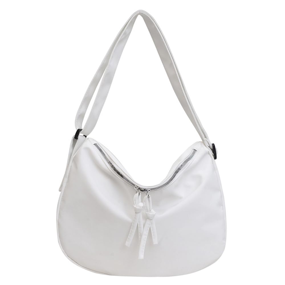 Kehpish Economical Cotton Tote Bag,Reusable Womens Canvas Tote Bag with 3 External Pocket,Top Zipper Closure