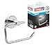 Produktbild tesa 40314-00000-00 SMOOZ Toilettenpapierhalter, verchromt - WC-Rollenhalter zur Wandbefestigung ohne Bohren, inkl. Klebelösung - 140mm x 100mm x 50mm, Glänzend