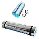 ADEPTNA Heavy Duty Waterproof Roll Up Foil Camping Hiking Mountaineering Picnic Exercises Mat Eva Foam Sleeping Mattress Thermal Insulated – It Keeps Cold And Dampness Away (BLUE)