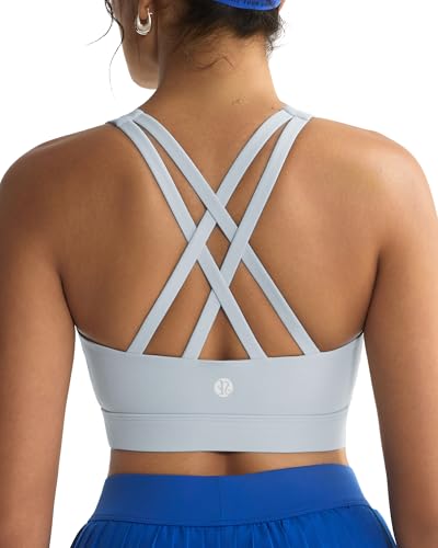 Image of RUNNING GIRL Sports Bra for Women,Molded Cup Strappy Running High Impact Sports Bra with Sewn in Pads