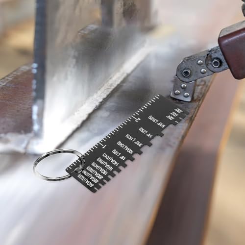 SOLUSTRE herramienta calibre de alambre de doble cara de acero inoxidable para medición precisa del grosor de soldadura accesorio portátil para inspección de fabricación de soldaduras con diseño ergonómico miniatura 6