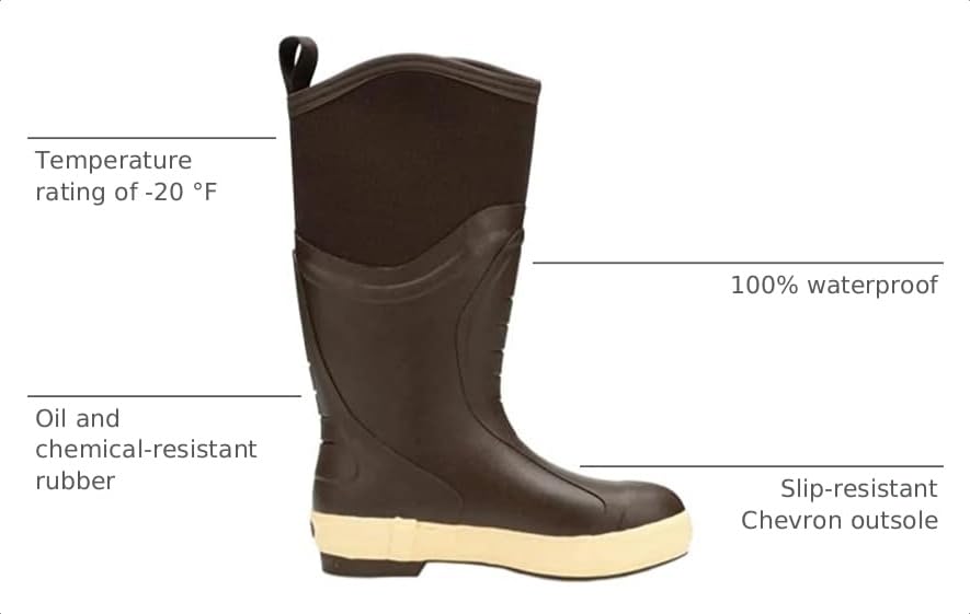 Image of XTRATUF 15 inch Men's Insulated Elite Legacy Boot - 100% Waterproof RDR Rubber Footwear - Slip & Chemical-Resistant Protection - Temperature Rated -20F